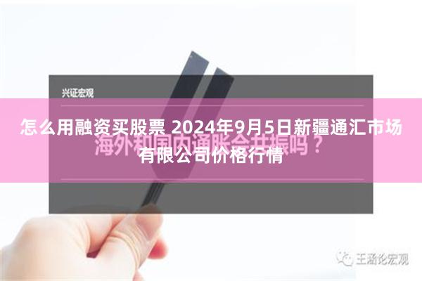 怎么用融资买股票 2024年9月5日新疆通汇市场有限公司价格行情