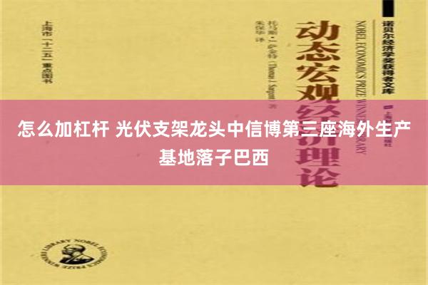 怎么加杠杆 光伏支架龙头中信博第三座海外生产基地落子巴西