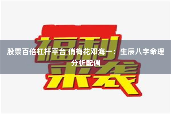 股票百倍杠杆平台 俏梅花邓海一：生辰八字命理分析配偶