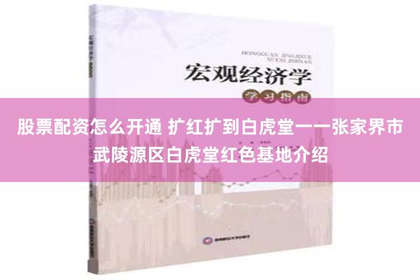 股票配资怎么开通 扩红扩到白虎堂一一张家界市武陵源区白虎堂红色基地介绍